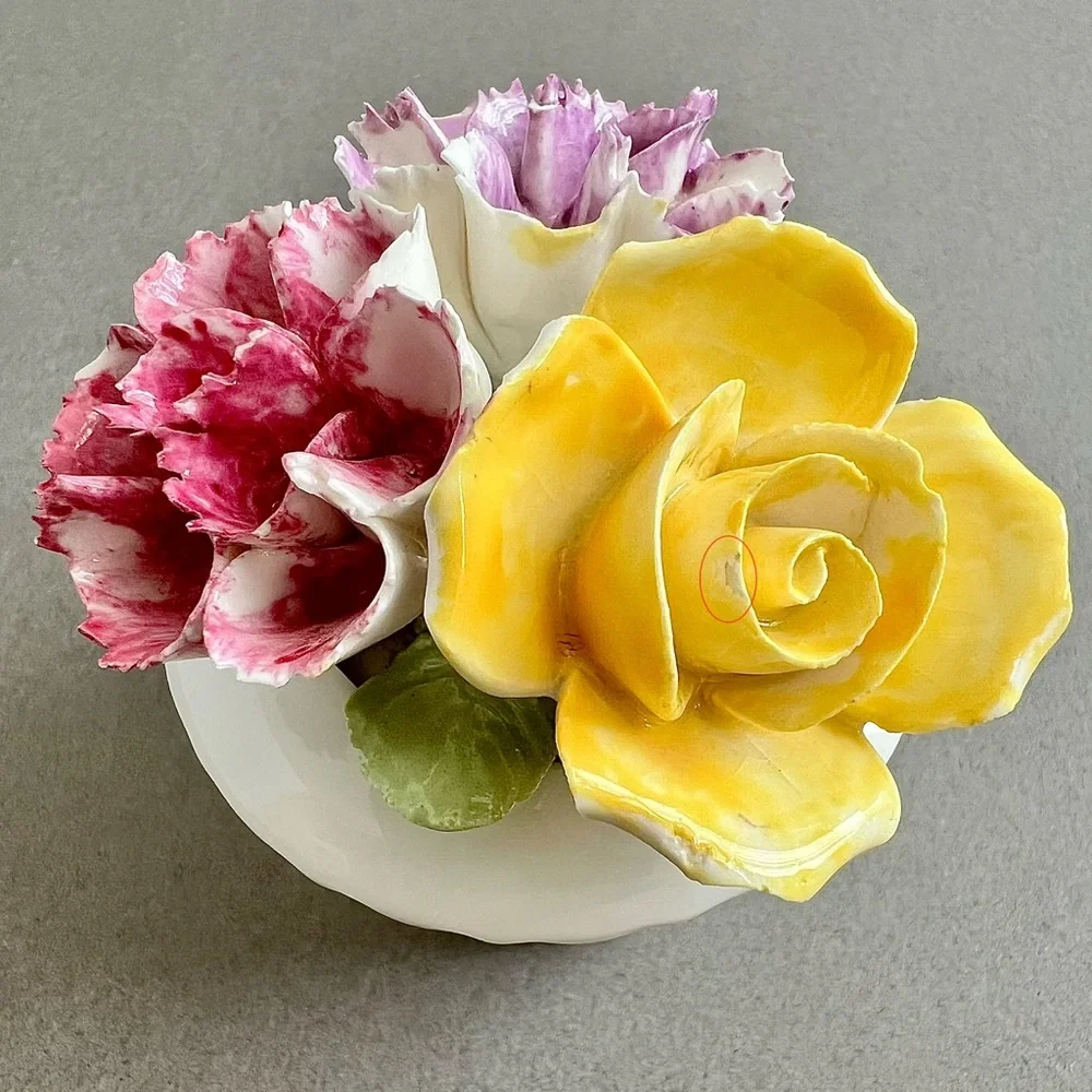 Vintage Sandford Handcrafted Fine Bone China Miniature Rose Floral Bouquet - Picture 7 of 9